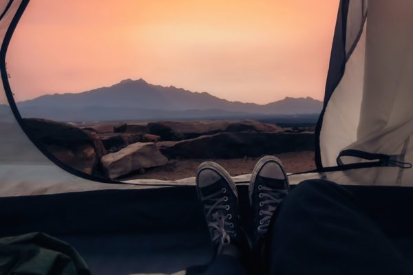 camping dans le désert du sahara